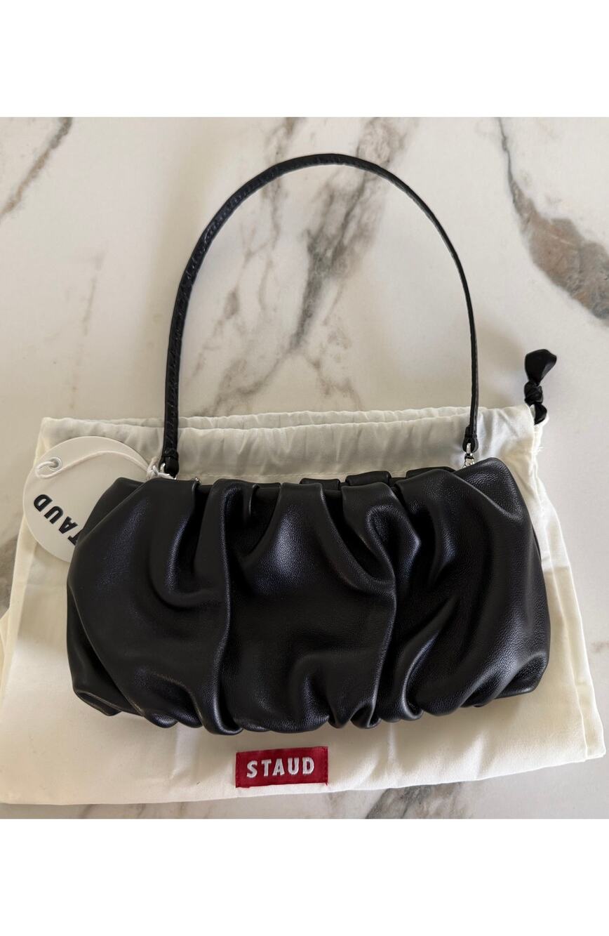 Staud NEW Leather Black Bean Bag